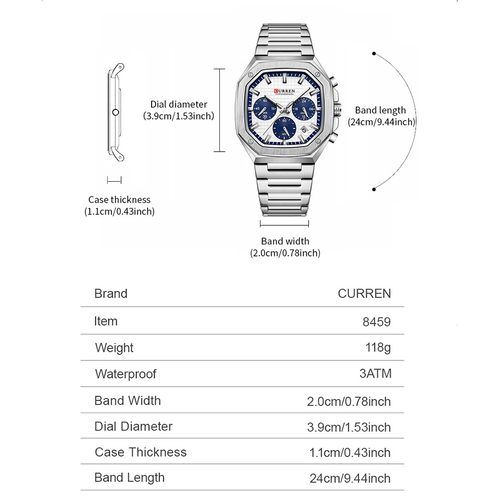 CURREN Jam Tangan Chrono Perse - Luxury Watch Dial ulasan dan harga